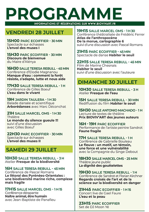 Programme du festival Bioviv'art 2023